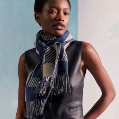 ブルー - レディス, スカーフ、ショール＆マフラー, カシミアストール